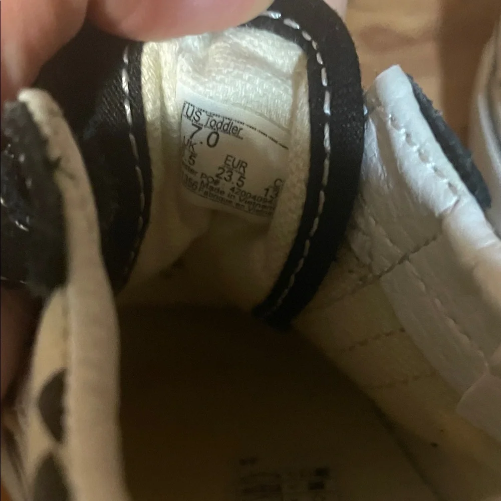 Vans Kids Black and Cream Checkered Sneakers - Picture 6 of 7